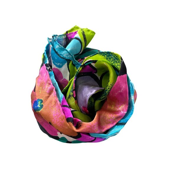 Alfred Sung Floral Long Scarf Multicolor Artistic Pattern Lightweight Accessory - Picture 1 of 5